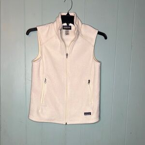 Patagonia Cream Insulated Vest with Stand-Up Collar